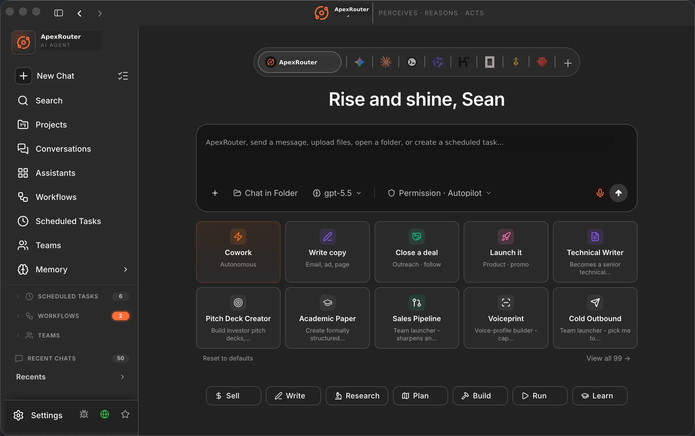 ApexRouter dashboard